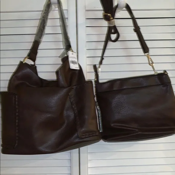 Elegant 3 in 1 Brown Women's Bag Set nwt - Picture 3 of 11